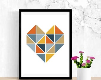 Heart Cross Stitch pattern , Geometric Cross Stitch patterns, Modern Cross Stitch Pattern , Download PDF #257