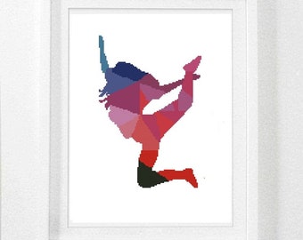 Cross Stitch Pattern. Modern Cross Stitch.  Pattern dancer .Cross Stitch  Pattern Geometric PDF, Instant Download #312