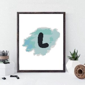 Letter L Cross Stitch Pattern, cross stitch pattern, cross stitch instant download PDF #434