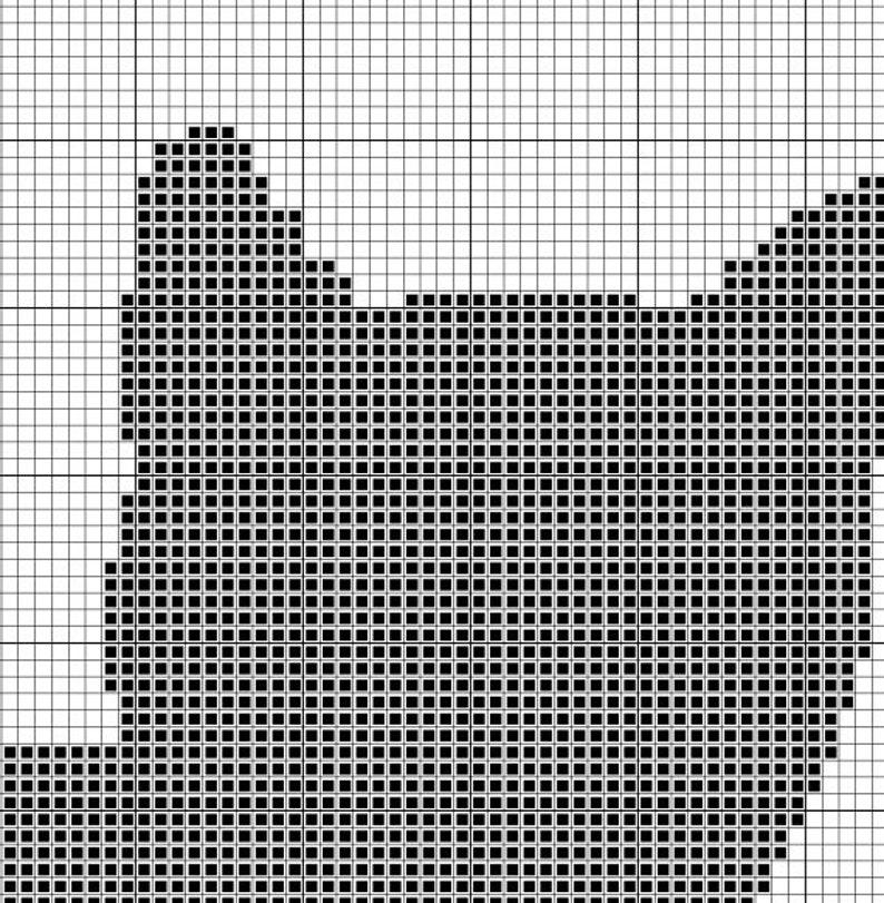 Black Cat Pattern, Modern Cross Stitch, Design Pattern , Cross Stitch Art Patterns PDF,Instant Download 117 image 4