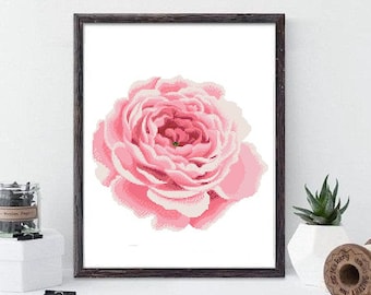 Rose Cross Stitch Pattern, Cross Stitch  bud Counted , Cross Stitch Download PDF, cross stitch pattern flower #15