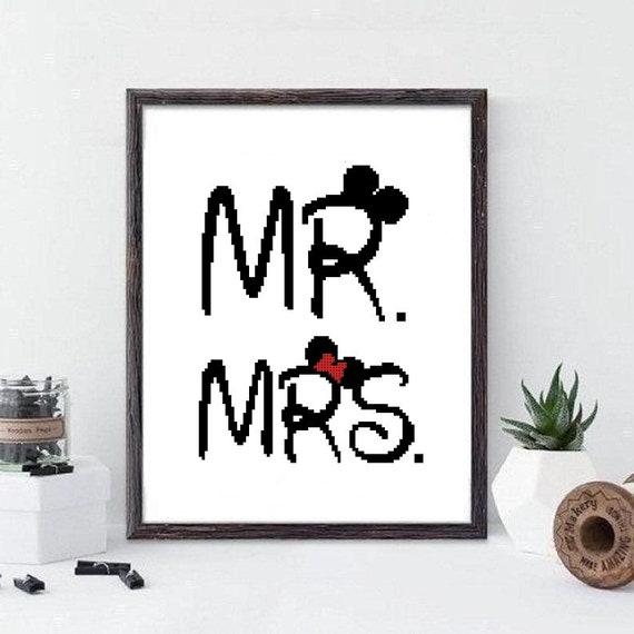 Wedding Cross Stitch Pattern Disney Wedding Cross Stitch Etsy
