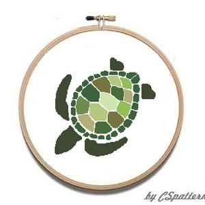 Tortoise Cross stitch pattern, animals   cross stitch pattern, Tortoise geometric cross stitch, instant download PDF #136