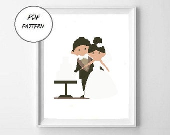 Wedding cross stitch pattern, pdf modern  pattern, cross stitch pattern wedding, Cross Stitch Counted Download PDF #72
