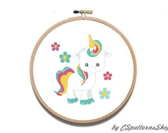 Cross Stitch pattern PDF Cross Stitch Pattern Baby Unicorn Cross Stitch Counted Download PDF #377