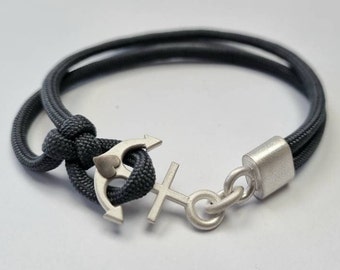 Anker-Armband Glaube-Liebe-Hoffnung (Silber + Palladium)