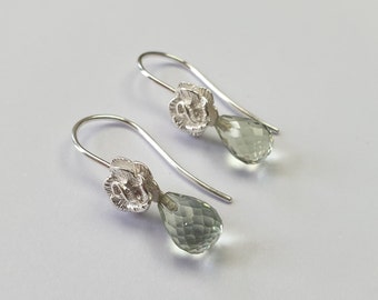 Rose-earrings in Silver with prenith