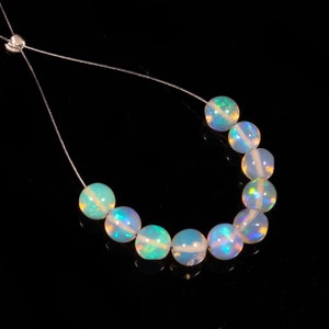 Opal Balls, Natural Ethiopian opal, AAA Grade Opal, Loose Balls Opal, Drilled Opal Balls Beads, 10 Pieces, Round shape, Size 5X5-5X5 MM