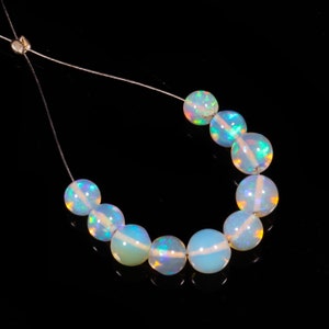 Opal Balls, Natural Ethiopian opal, AAA Grade Opal, Loose Balls Opal, Drilled Opal Balls Beads, 10 Pieces, Round shape, Size : 5X5-6X6 MM
