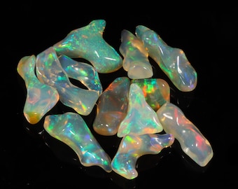 AAA ópalo etíope áspero, cristal de fuego múltiple crudo, 10X8X5-21X8X5 MM, ópalo Welo para joyería, ópalo polaco áspero