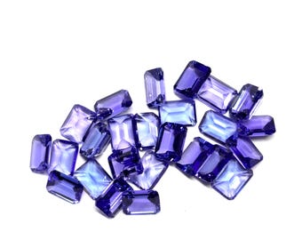 Natürliches blaues Tansanit-Oktagon, Tansanit-Smaragdschliff, blaues Tansanit-Oktagon, loser Tansanit-Smaragdschliff, Loop-sauberes Tansanit-Oktagon