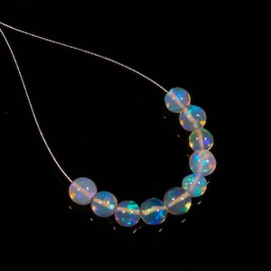 Opal Balls, Natural Ethiopian opal, AAA Grade Opal, Loose Balls Opal, Drilled Opal Balls Beads, 10 Pieces, Round shape, Size 4X4-5X5 MM