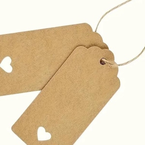 20 Geschenkanhänger aus Karton Herz Anhänger Geschenk Hochzeit Geburtstag Taufe Kraftpapier Juteband  ETT11