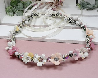 Blüten Haarschmuck Kommunion   Haarband  Haardraht  Kommunion Hochzeit Braut Brautmädchen Einschulung