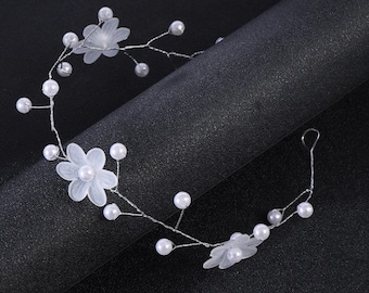 Pearl hair accessories hair band hair wire communion wedding plain simple