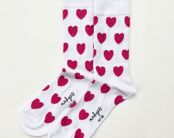 Socken für Verliebte mit Herzchen Hochzeit Braut Bräutigam Accessoire Geschenk kalte Füße Herren Damen Hochzeitssocken