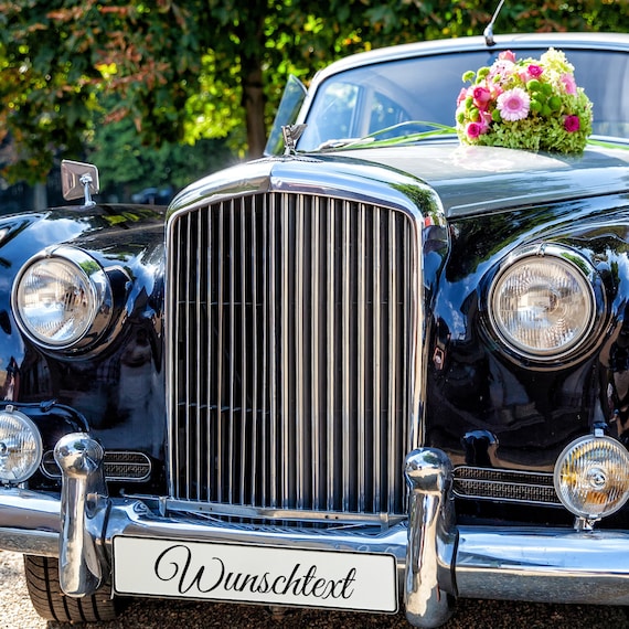 KFZ-Kennzeichen Hochzeit mit Wunschtext Deko Hochzeitsauto