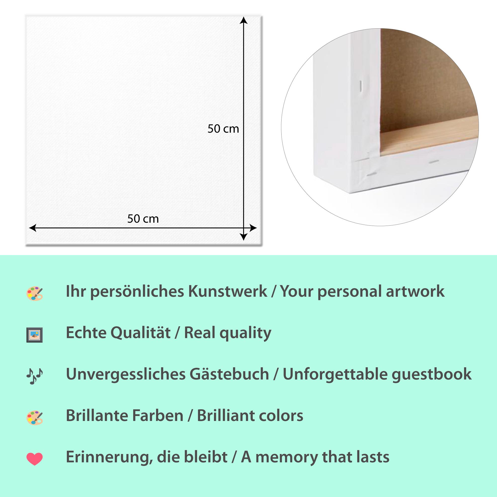 Libro degli ospiti personalizzato per matrimonio in tela 50 x 50 cm – Albero delle impronte digitali – Idea e regalo per un matrimonio indimenticabile - Italia