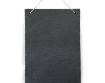 Schiefertafel Kreidetafel zum beschriften und aufhängen Vintage Deko Schieferplatte für Küche, Garten, Tisch 30x20 cm groß hoch