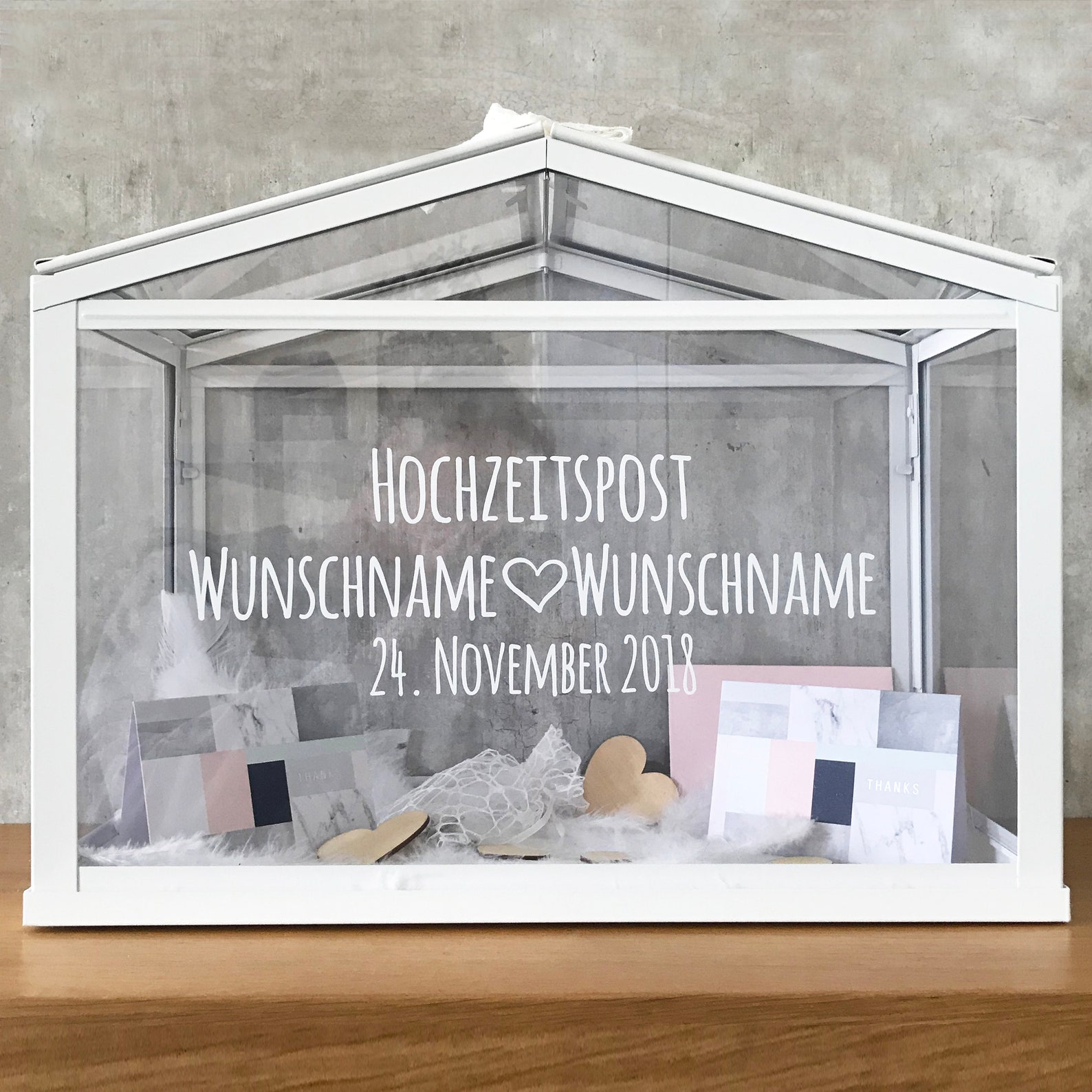 Hochzeitskartenbox personalisiert Namen Datum Hochzeitspost Etsy