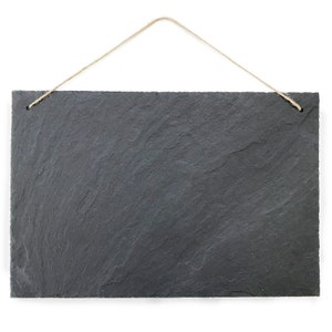 Slate chalkboard for labeling and hanging vintage decoration slate slate for kitchen, garden, table 30 x 20 cm large across