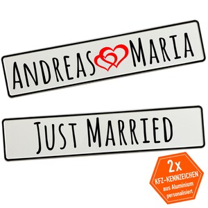 License plates for eternity: Personalized aluminum license plates for newlyweds!