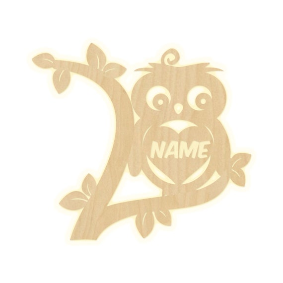 Wandlampe Eule Kinderzimmer Personalisierte Lampe Etsy