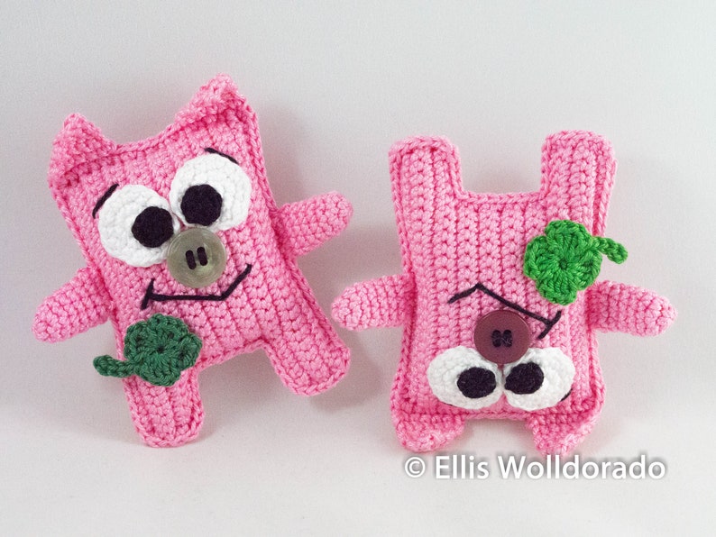 das lustige Gl\u00fccksbringer-Schweinchen Amigurumi PDF-Datei H\u00e4kelanleitung in deutsch Taschengl\u00fcck