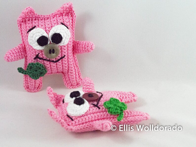 das lustige Gl\u00fccksbringer-Schweinchen Amigurumi PDF-Datei H\u00e4kelanleitung in deutsch Taschengl\u00fcck
