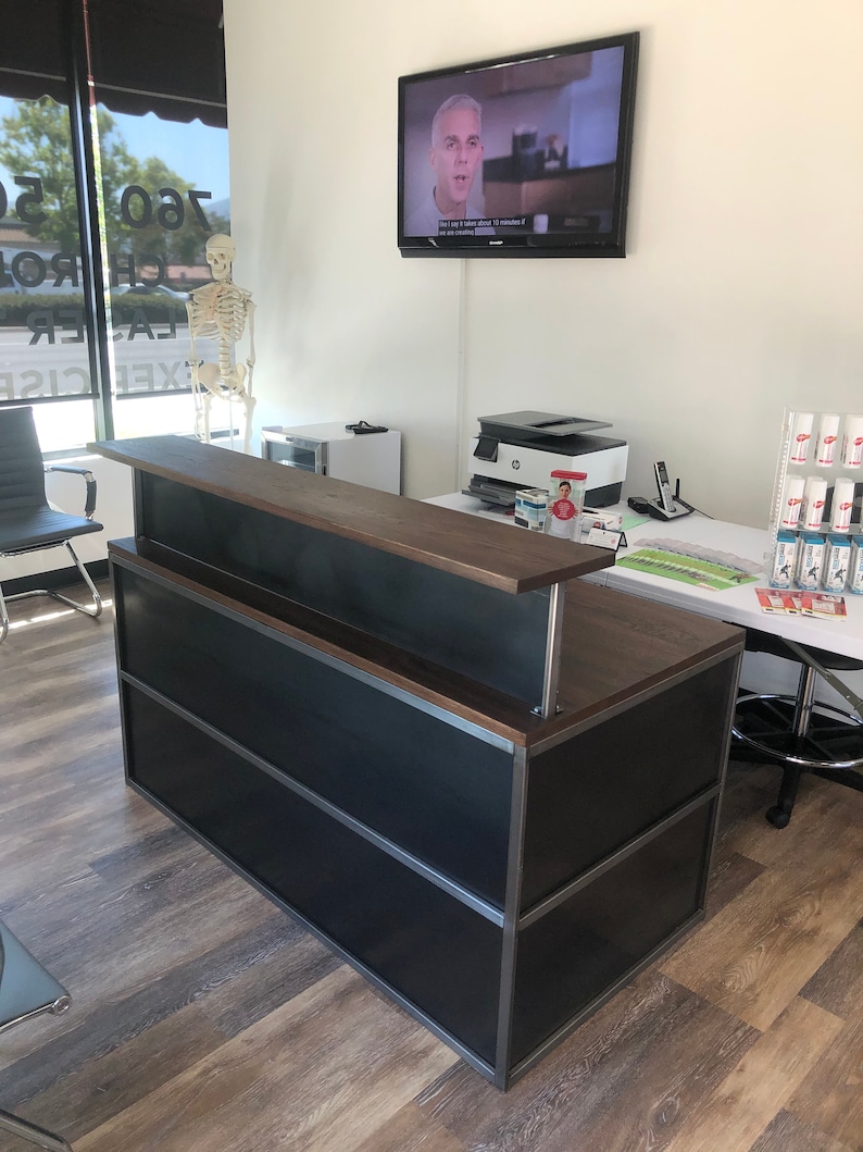 Modern industrial Reception desk office reception desk | Etsy