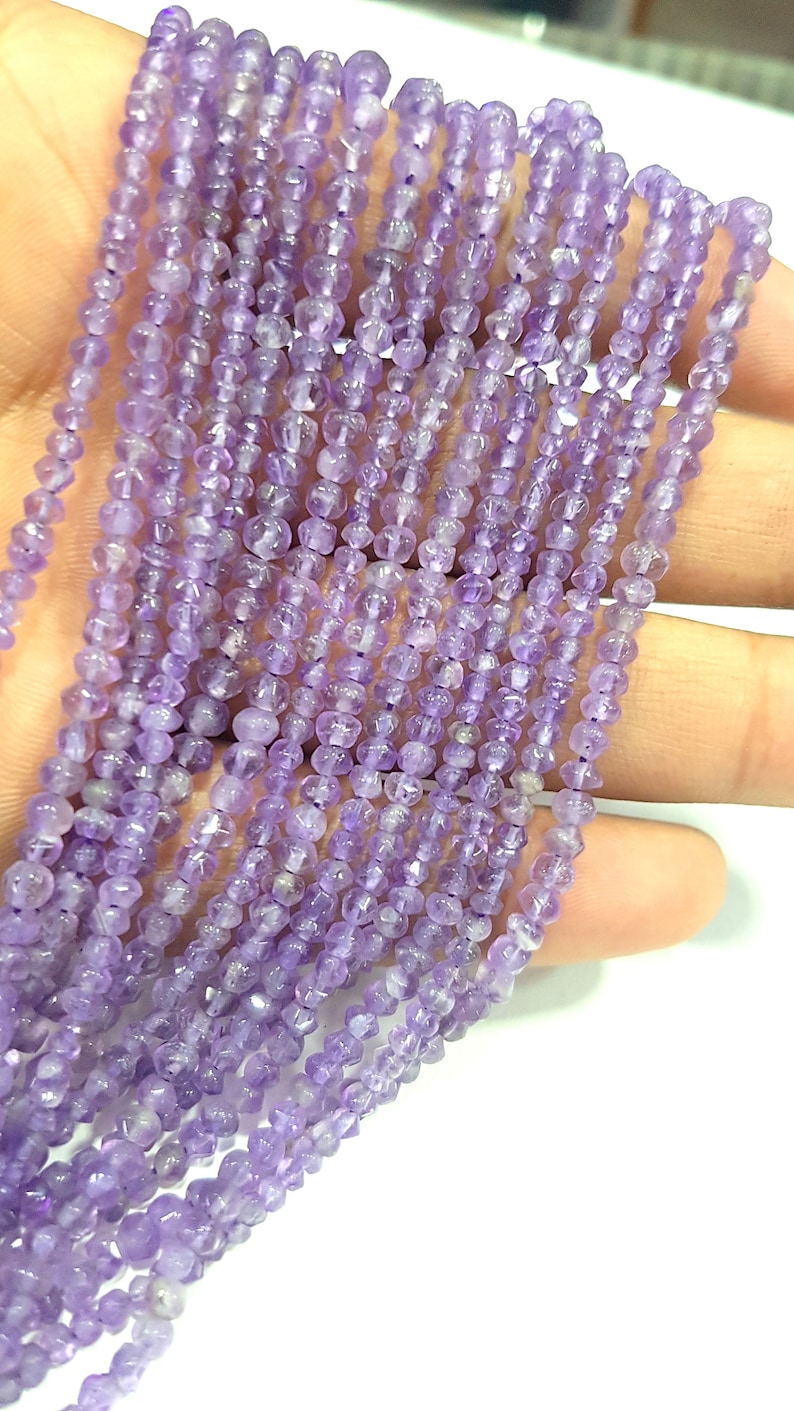 Amethyst Rondelle Beads Wholesale Amethyst Beads Lot Natural Amethyst 5 Strands Natural Purple Faceted Purple Amethyst Rondelle Beads