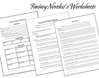 Paquete de hojas de trabajo para escritores de fantasía