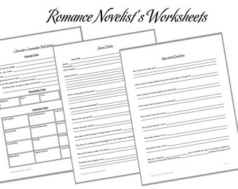 Hojas de trabajo de novelista romántico