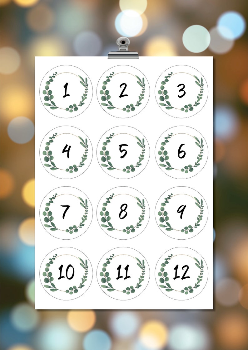 Bricolage Calendrier de lAvent Chiffres Autocollant 6 cm | Etsy