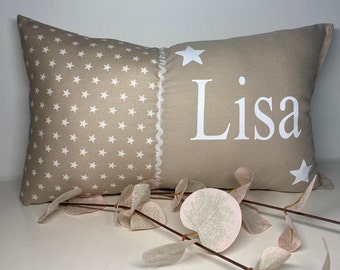 Pillow with name, pillow personalized, star pillow, baptism pillow, birth pillow, decorative pillow, baptism, birth, personalized, pillow