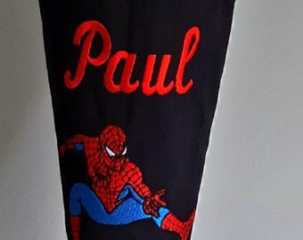 School bag, school bag made of fabric, school bag with name, school bag to match the satchel, school enrollment, Spiderman, boy, sugar bag, TaekBärdo, as desired