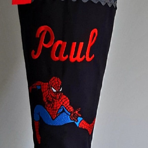 Schultüte,Schultüte aus Stoff,Schultüte mit Namen,Schultüte passend zum Ranzen,Einschulung,Spiderman,Junge,Zuckertüte,TaekBärdo,nach Wunsch