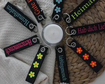 Felt keychain, personalized, custom text, individual keychain
