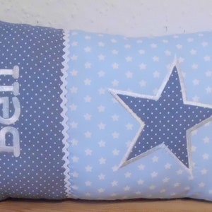 Pillow with name, pillow with star, personalized pillow, baptism pillow, birth pillow, decorative pillow, baptism, birth, personalized, gift image 2