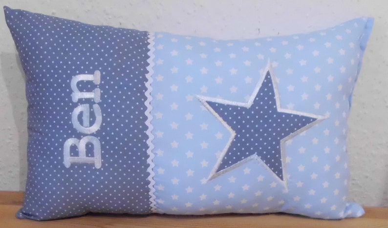 Pillow with name, pillow with star, personalized pillow, baptism pillow, birth pillow, decorative pillow, baptism, birth, personalized, gift image 2