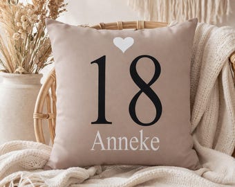 Personalized 18th Birthday Pillow with Name | 18th Birthday Gift | Birthday Decoration | Custom Name Pillow | Gift Idea for Girls