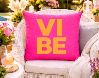 Outdoor cushion cover VIBE Garden Personalized Garden Decor Balcony Water-repellent, Cushion with Name Pink Cushion Cover 50 x 50 cm