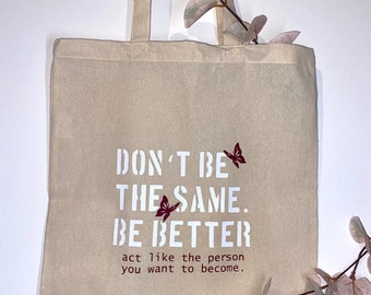 Jutebeutel, Baumwolltasche,Tasche,Beutel mit Spruch,Boho,Stoffbeutel