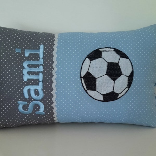 Kissen mit Namen,Kissen mit Fussball,Personalisiertes Kissen,Taufkissen,Geburtskissen,Dekokissen,Taufe,Geburt,personalisiert,Geschenk