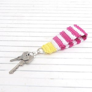 Key fob Striped Pink