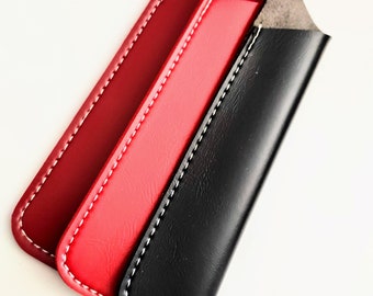 Stifte-Etui,Leder-Etui,Stifte Tasche, Lederköcher, rot,bordeaux,schwarz, mit Gravur möglich