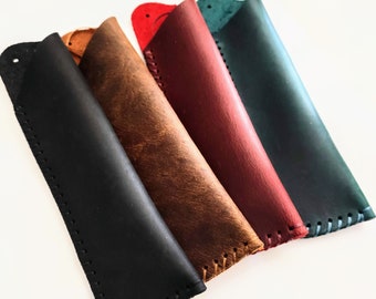 Stifte-Etui ,Leder-Etui, Stifte Tasche ,rustikales Leder, Lederköcher, grün, braun, bordeaux, schwarz, mit Gravur möglich