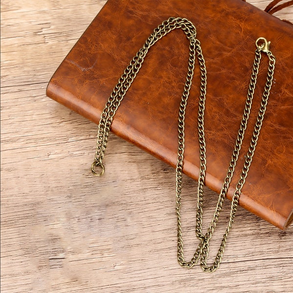 Messing Kette Halskette antike Bronze und versilbert, DIY schön auch  zur Weiterverarbeitung,80 cm