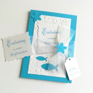 DIY zum Selbstbasteln - personalisierte Karte zur Konfirmation Kommunion Taufe in vielen Farben möglich (K73BAST)