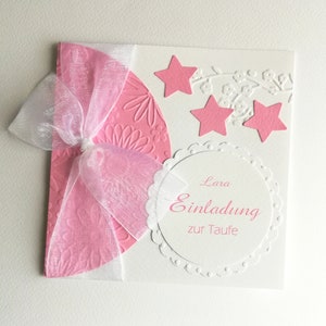 PERSONALIZED invitation stars for baptism, birth, communion, confirmation in many colors image 1